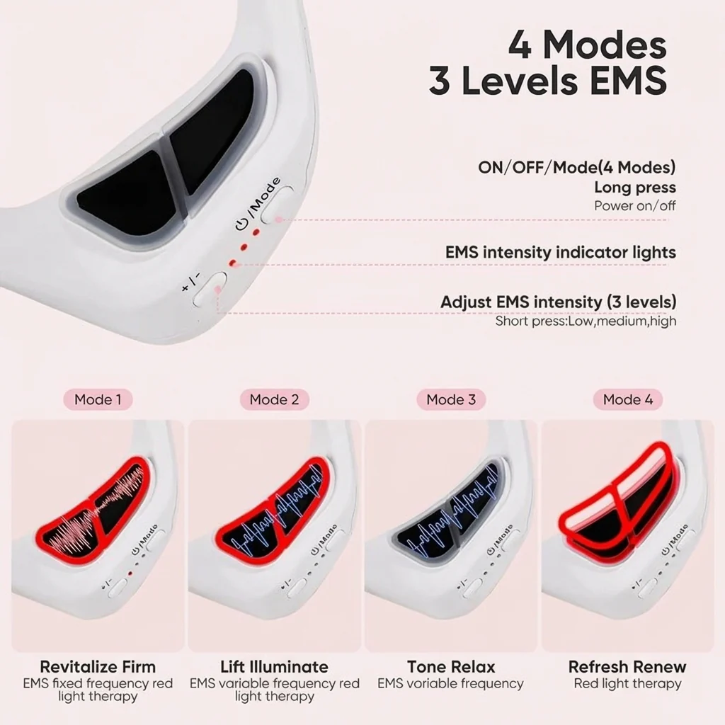 AuraEyes™ 2-en-1 : Thérapie par la lumière rouge + EMS pour estomper les poches sous les yeux - Image 7
